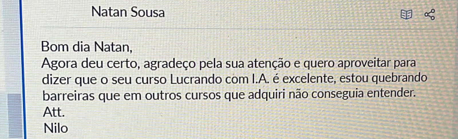 Print de resultado de aluno