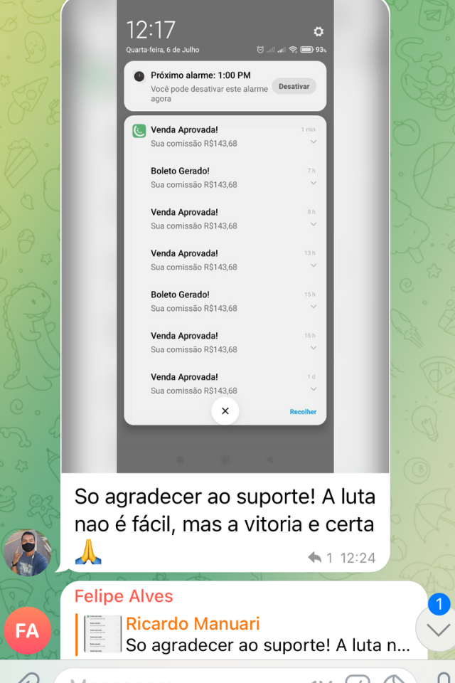Print de resultado de aluno