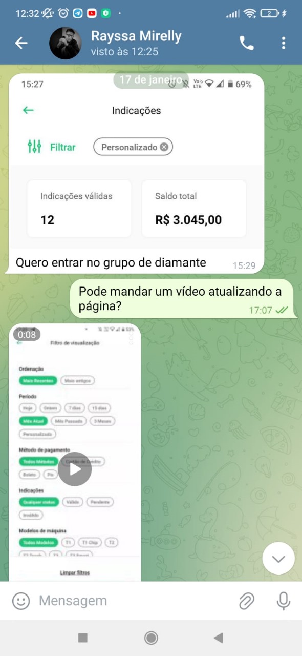 Print de resultado de aluno